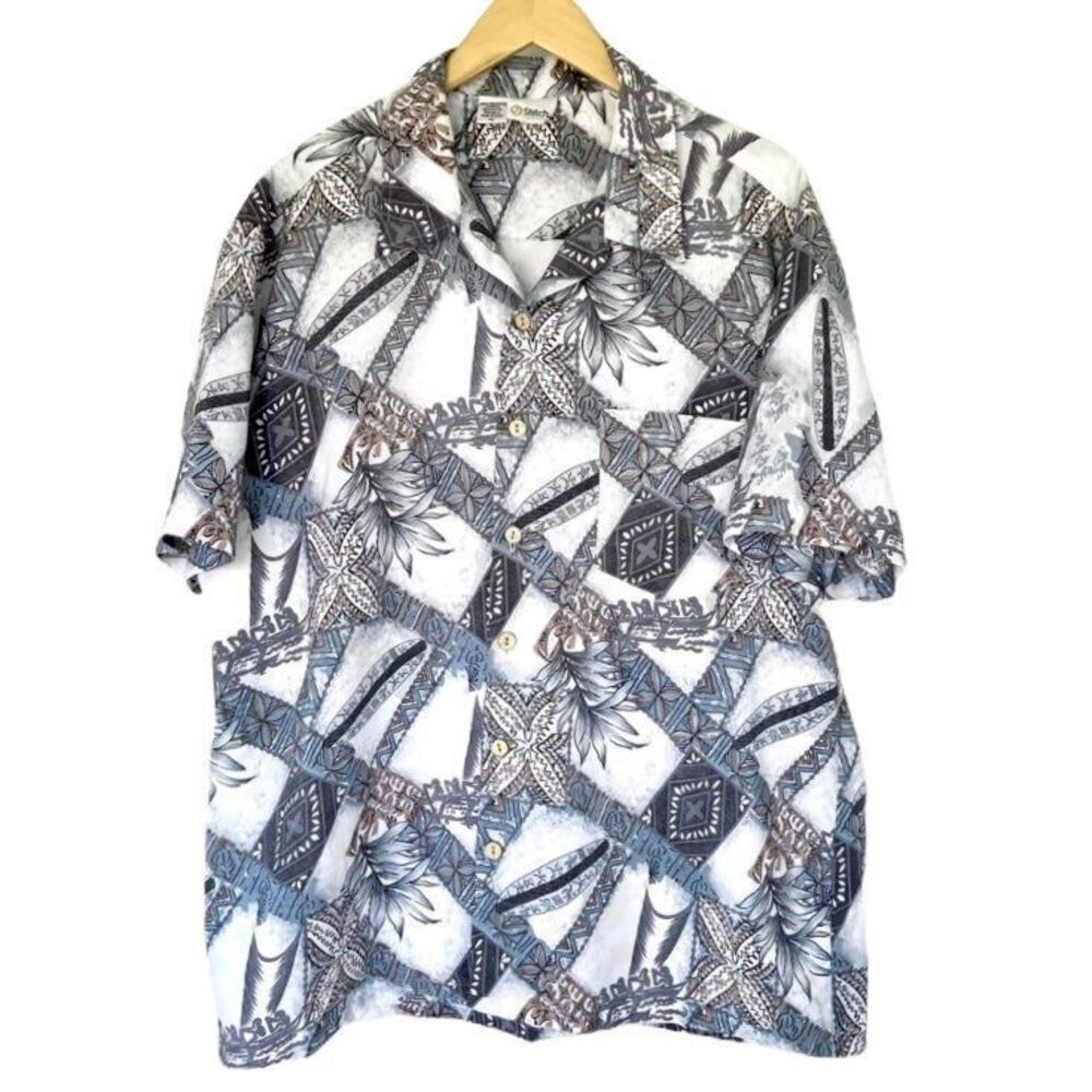 Vintage 90’s Stitch Hawaiian Surfboard Casual Button Shirt XL